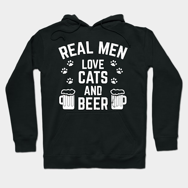 Real Men Love Cats And Beer Funny Hoodie by danielfarisaj